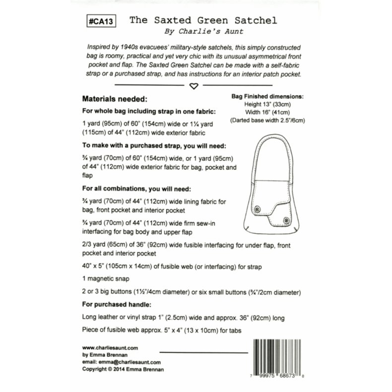 Taske sym�nster - The saxted green satchel