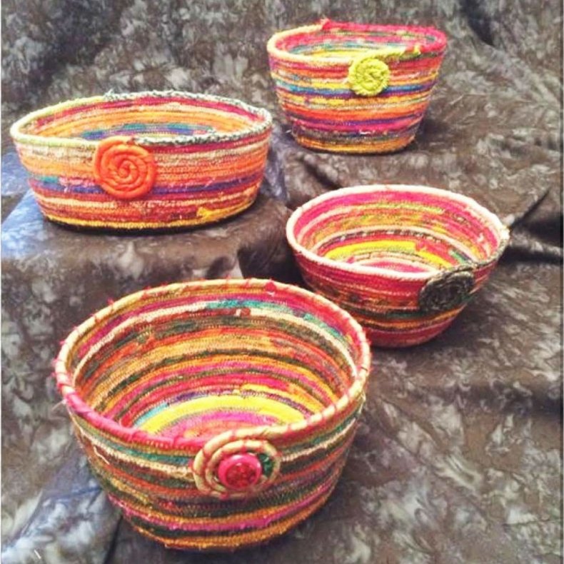 Patchwork M�nster - Two Bobbin Bowl Kurv