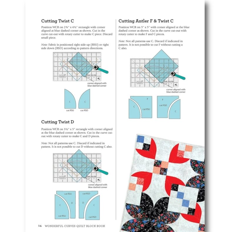 Patchworkbog - Wonderfull Curves - Sampler quilt block book